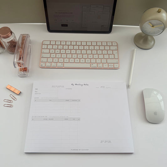 PRINTABLE My Meeting Notes - A4 Desk Pad
