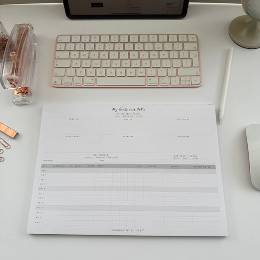 My Goals and OKR's - A4 Desk Pad