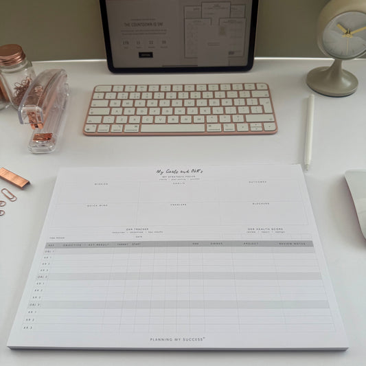 PRINTABLE My Goals and OKR's - A4 Desk Pad