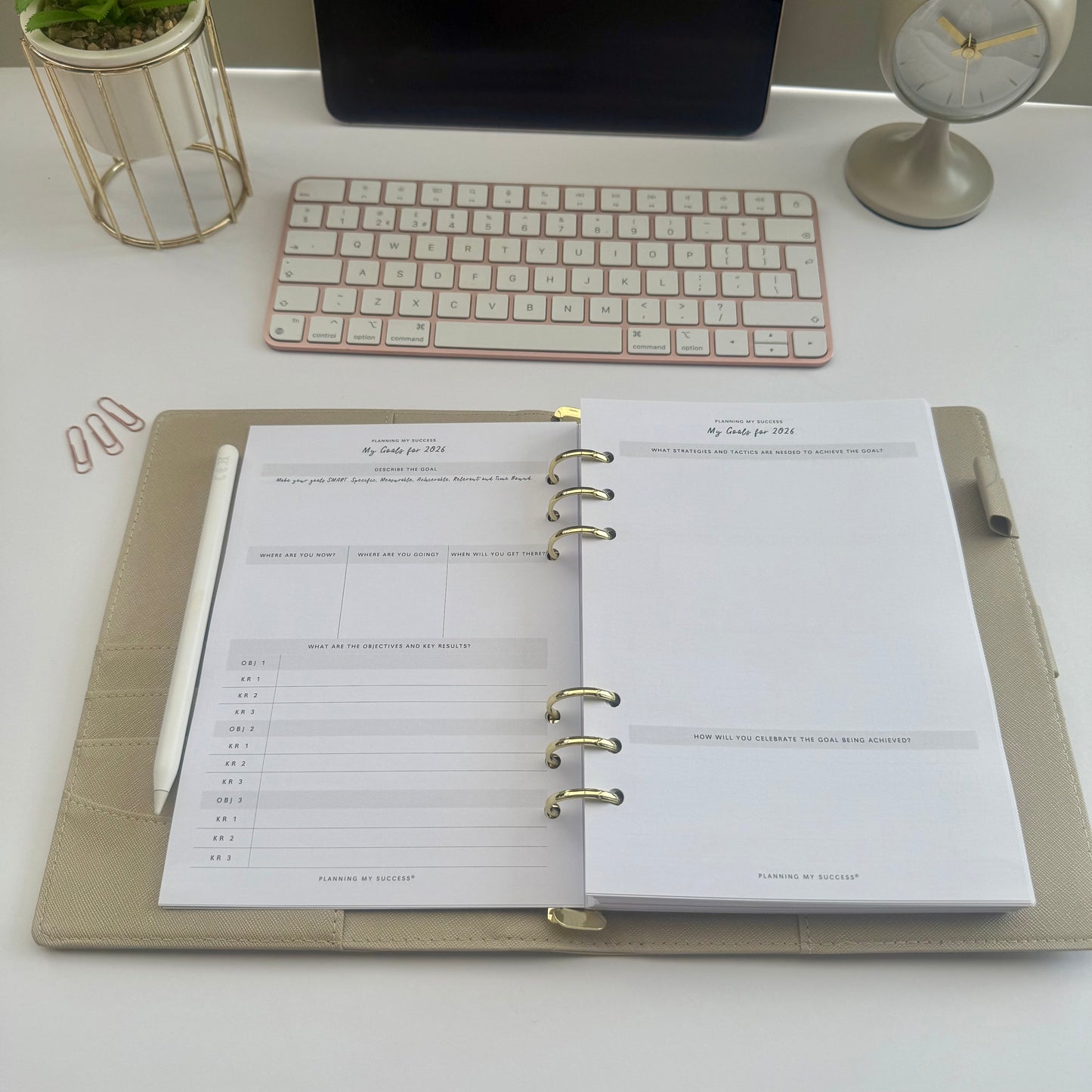 Planning my Success in 2026 - A5 Inserts Pack (Week on Two Page)