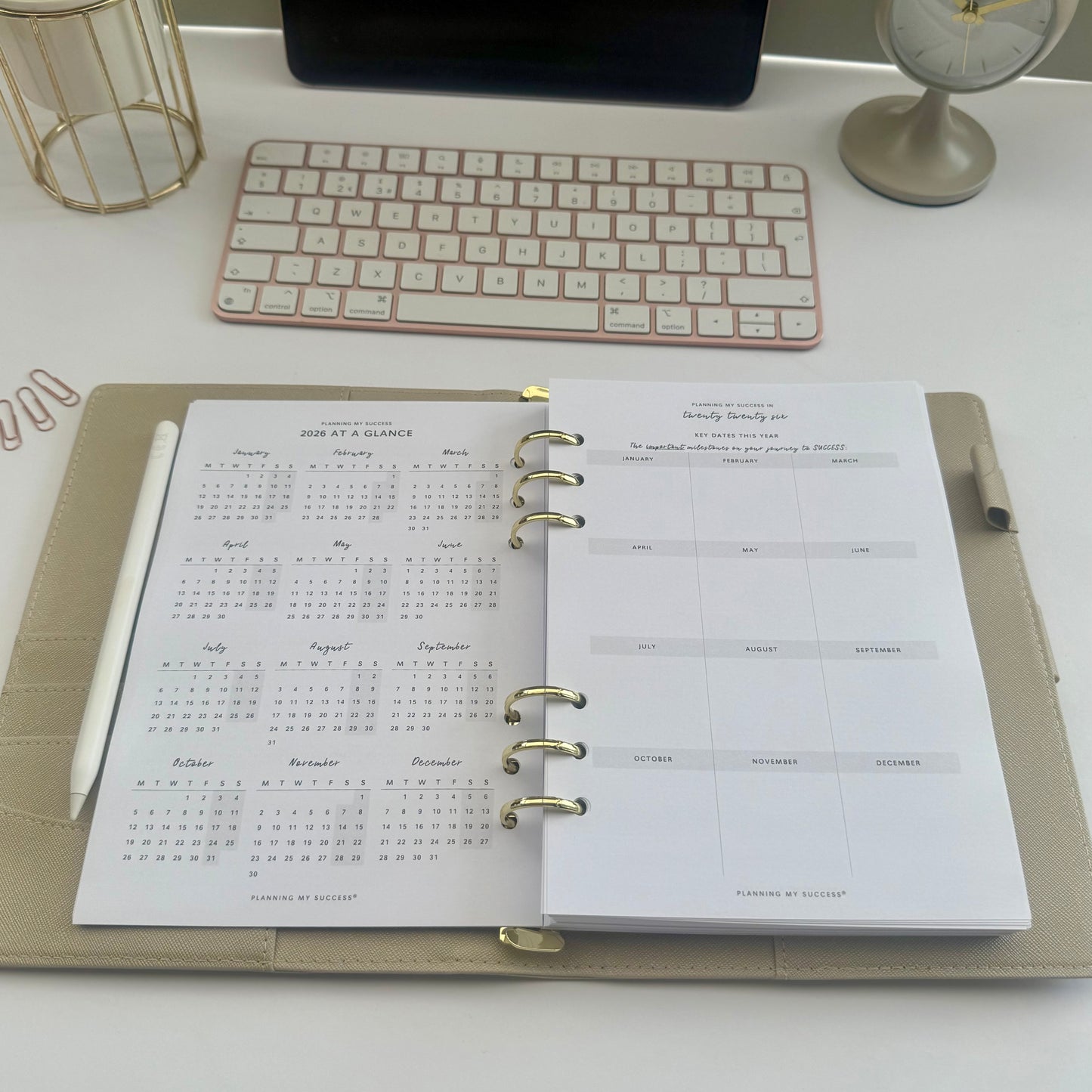 Planning my Success in 2026 - A5 Inserts Pack (Week on Two Page)