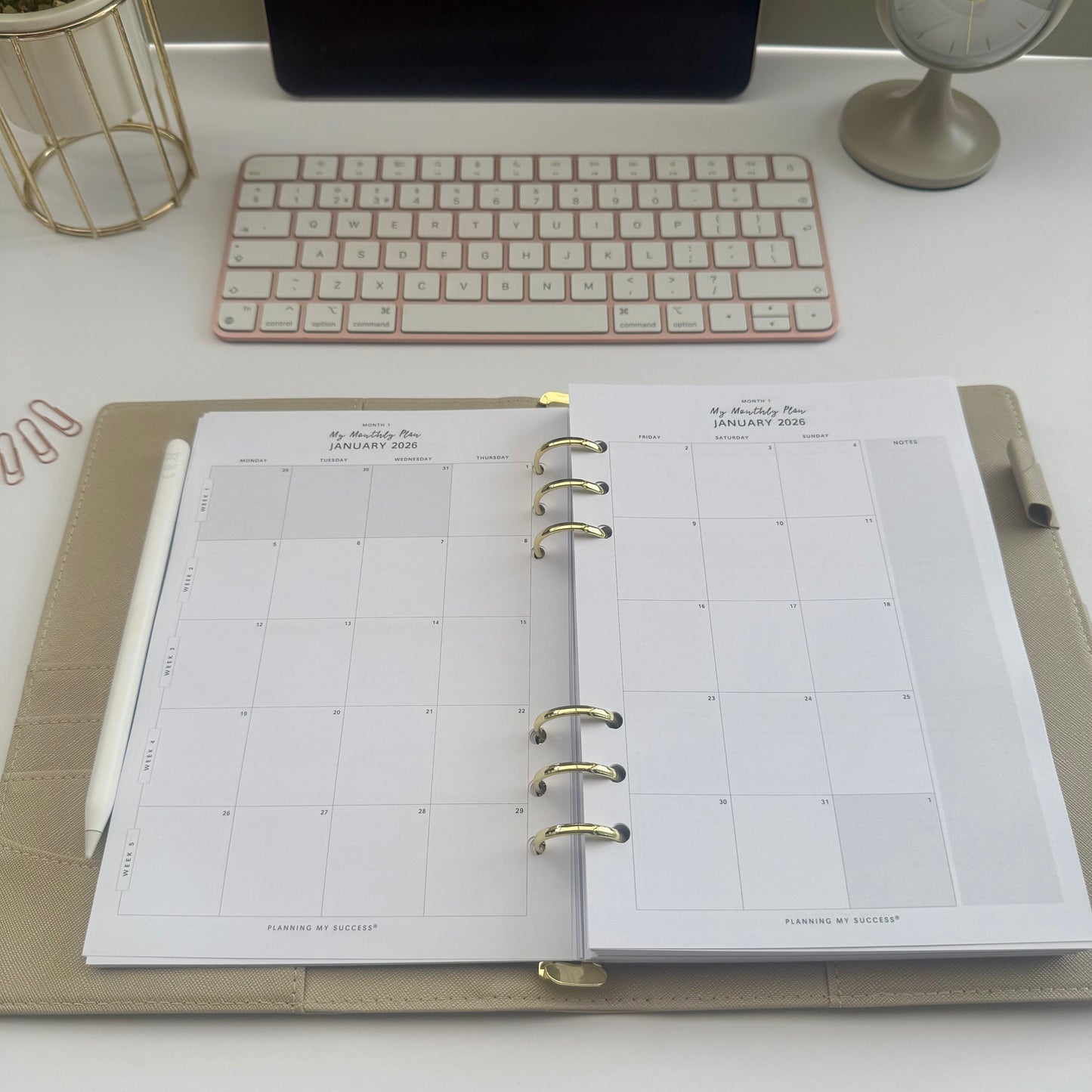 Planning my Success in 2026 - A5 Inserts Pack (Week on Two Page)