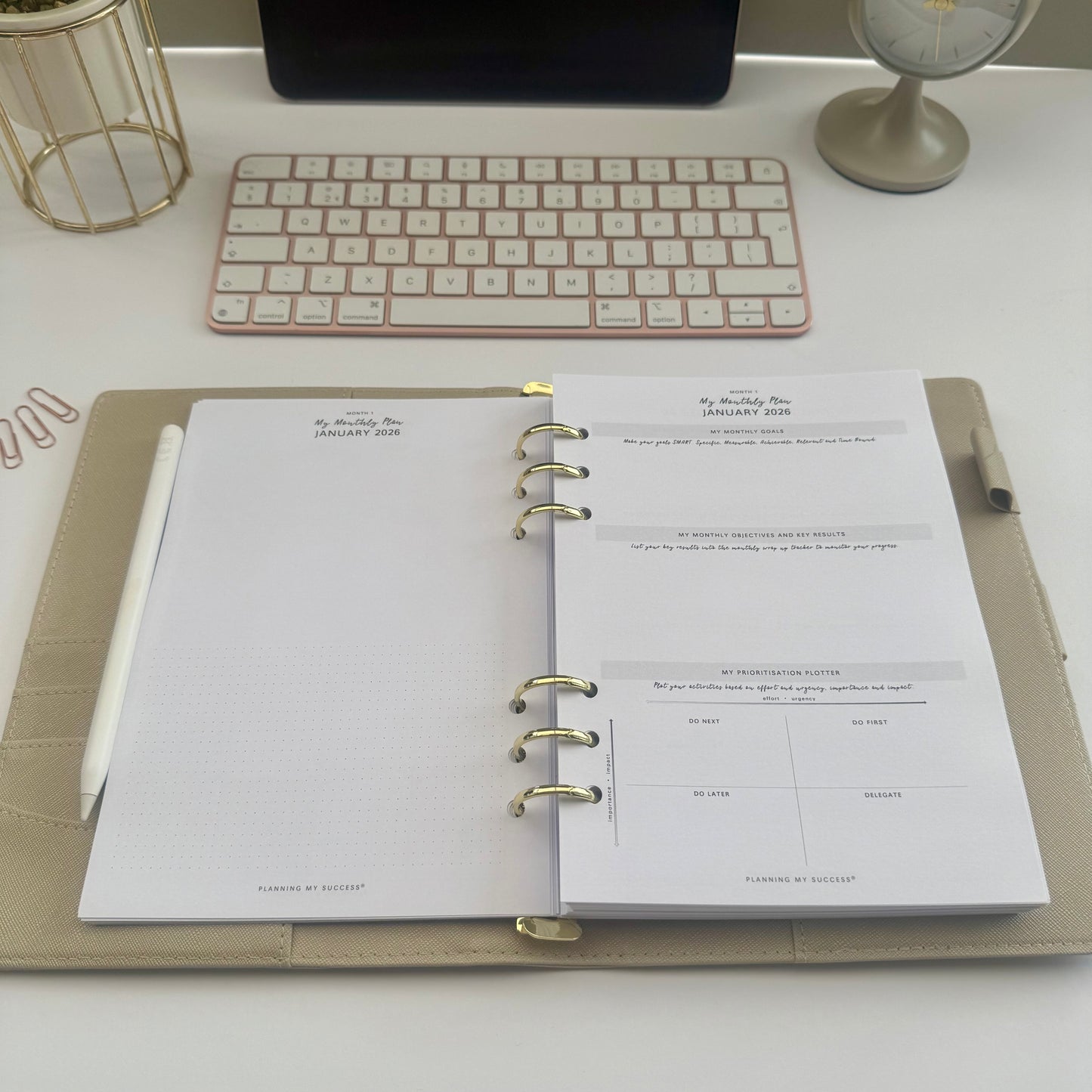 Planning my Success in 2026 - A5 Inserts Pack (Week on Two Page)