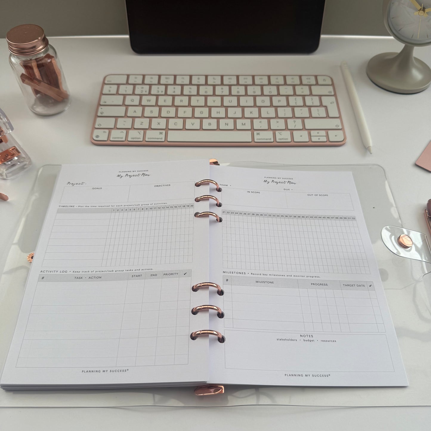 Planning my Success in the Year Ahead - A5 Undated Inserts Pack (Week on Two Page)