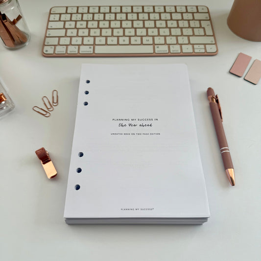 Planning my Success in the Year Ahead - A5 Undated Inserts Pack (Week on Two Page)