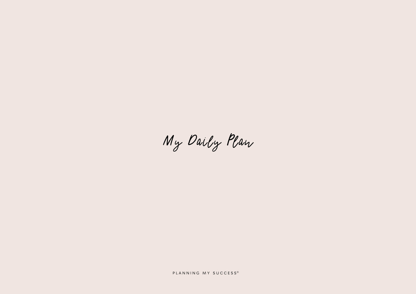 My Daily Plan - Dashboard A4 Desk Pad