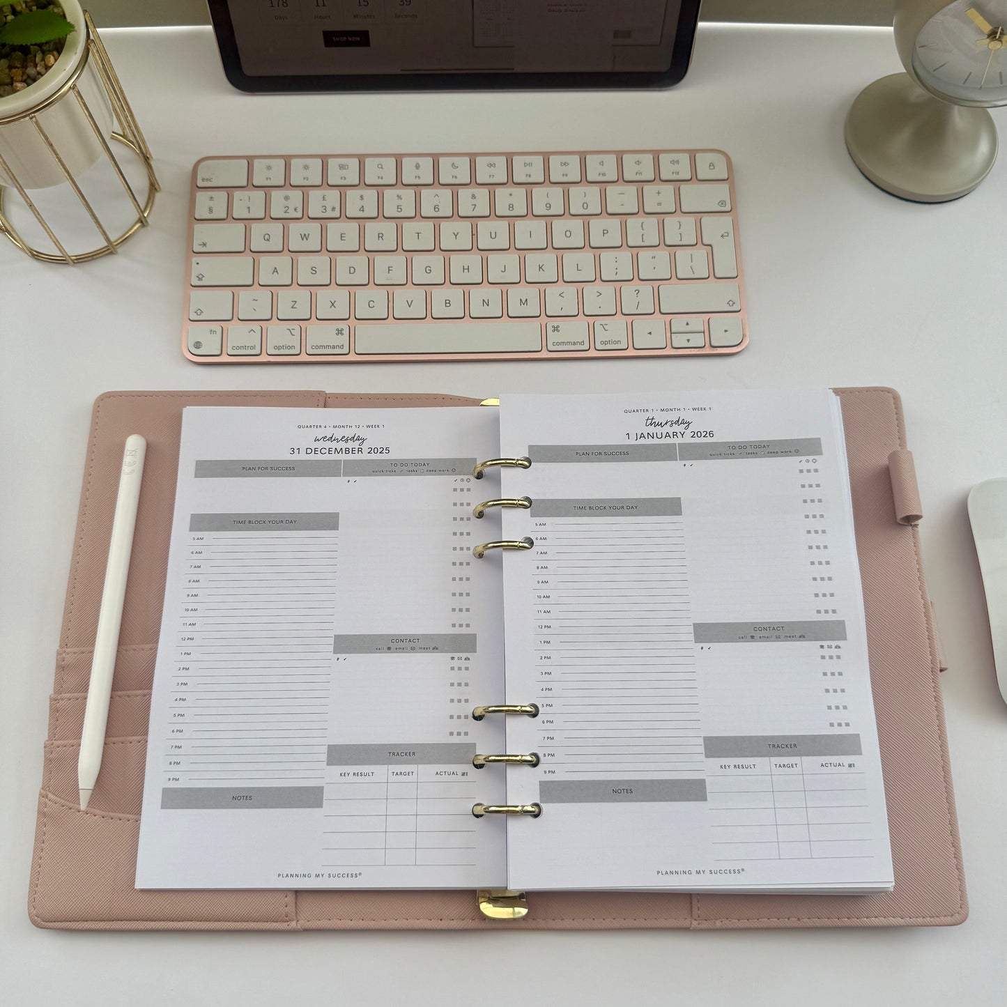 Planning my Success in 2026 - A5 Inserts Pack (Day on One Page)