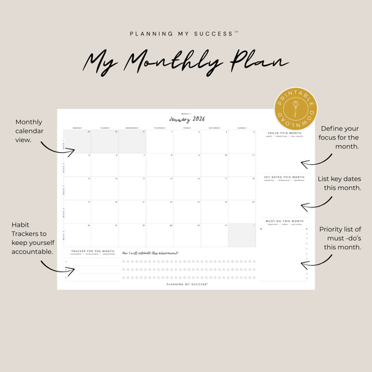 My Monthly Plan™ – Your Month-at-a-Glance Success Plan