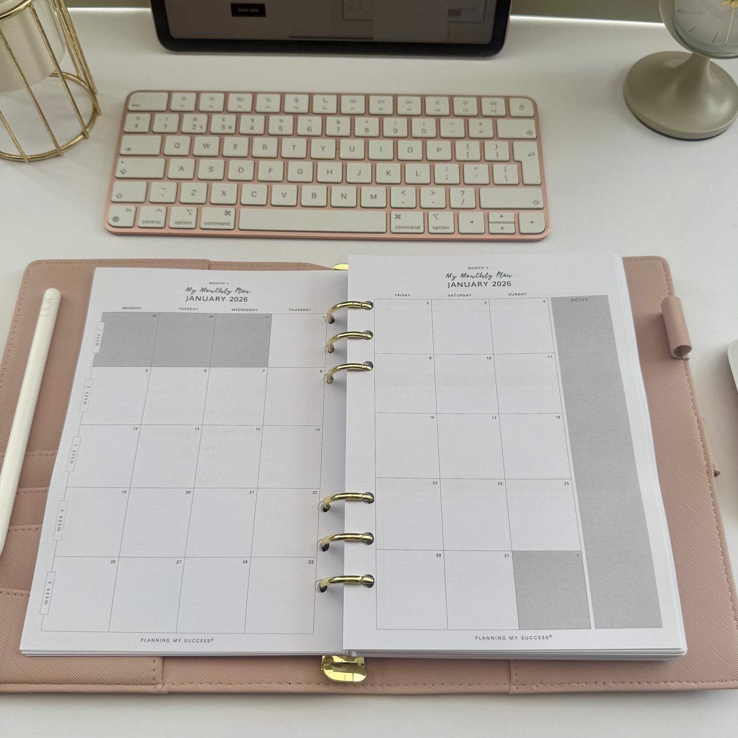 Planning my Success in 2026 - A5 Inserts Pack (Day on One Page)