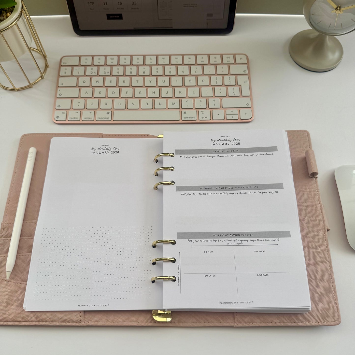 Planning my Success in 2026 - A5 Inserts Pack (Day on One Page)