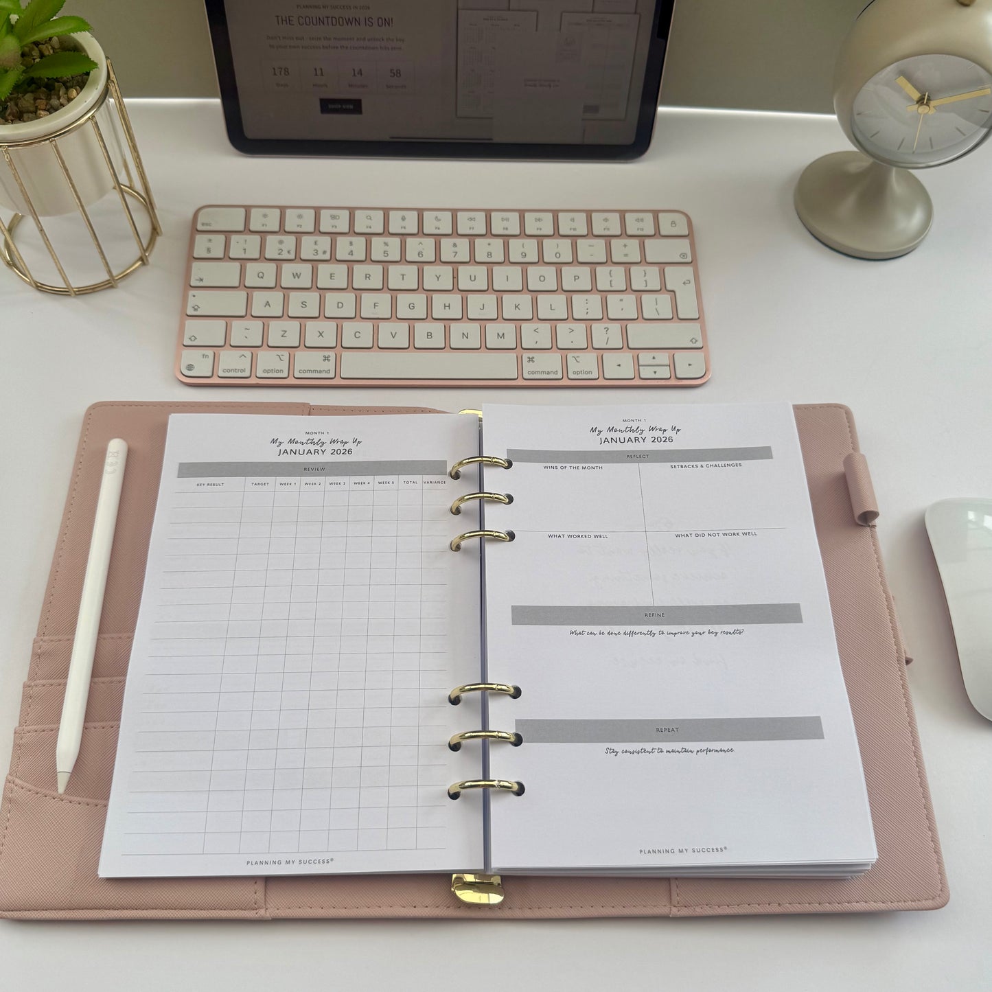 Planning my Success in 2026 - A5 Inserts Pack (Day on One Page)