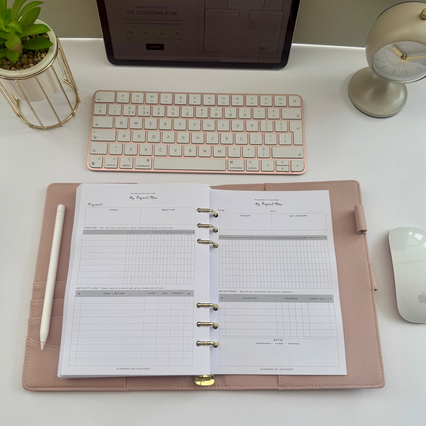 Planning my Success in 2026 - A5 Inserts Pack (Day on One Page)