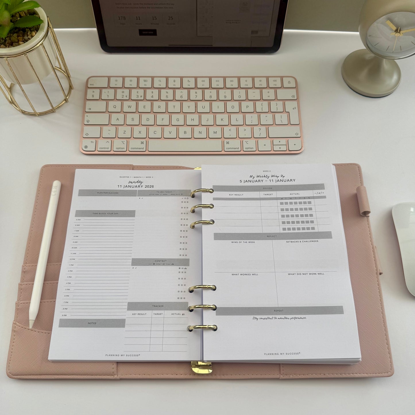 Planning my Success in 2026 - A5 Inserts Pack (Day on One Page)