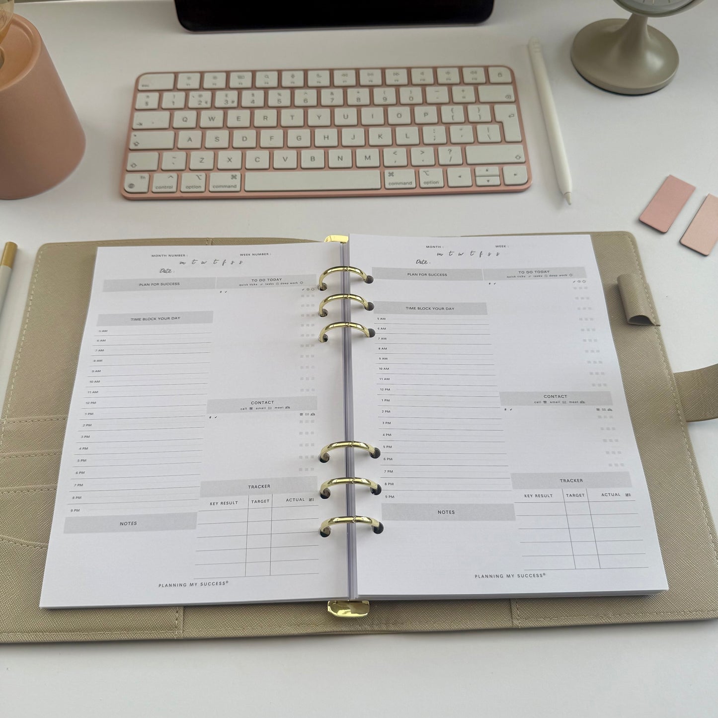 Planning my Success in the Year Ahead - A5 Undated Inserts Pack (Day on One Page)