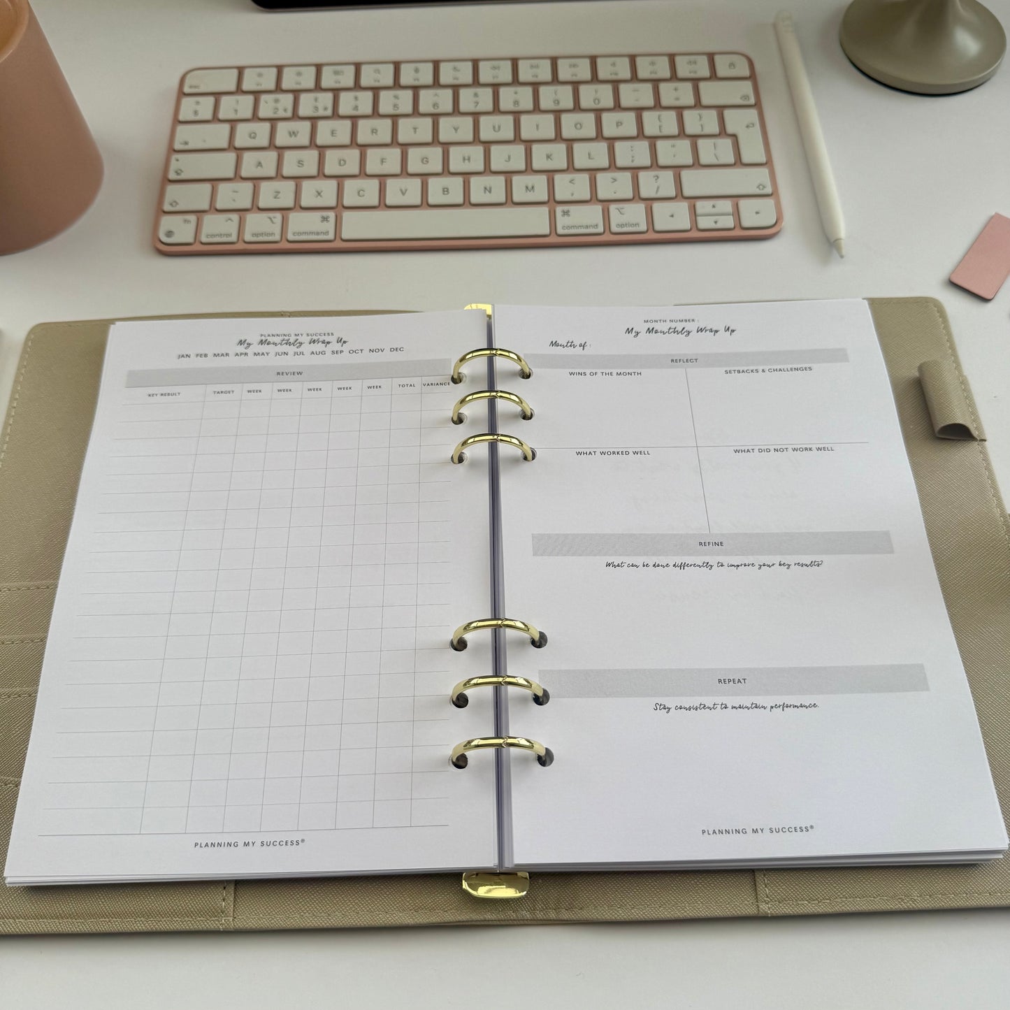Planning my Success in the Year Ahead - A5 Undated Inserts Pack (Day on One Page)