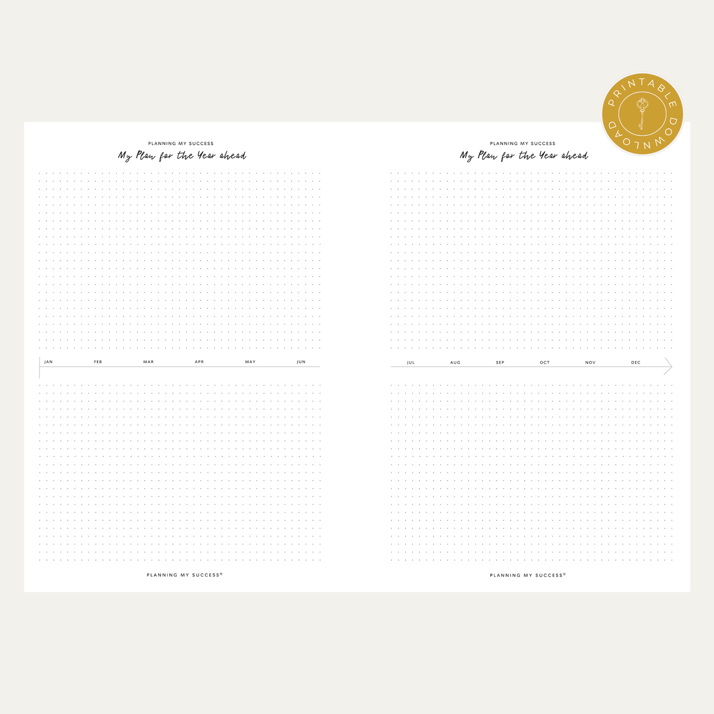 PRINTABLE Planning my Success -  Undated Inserts Pack (Day on One Page)