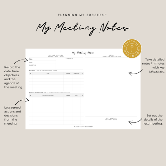 My Meeting Notes™ – Minutes and Momentum