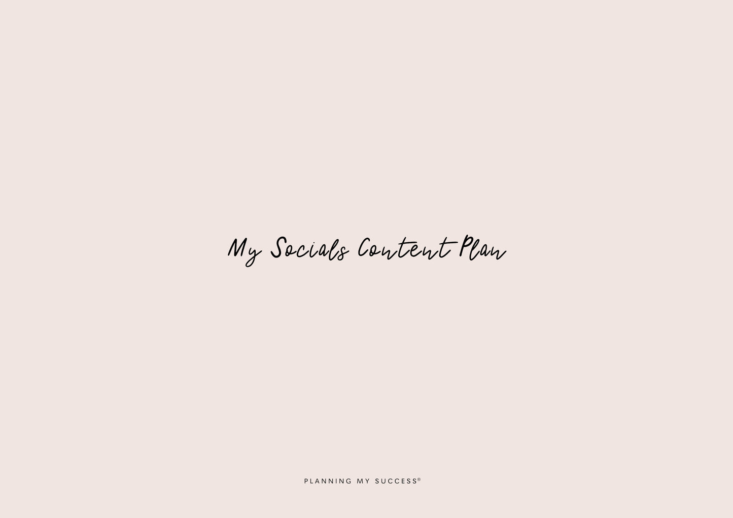My Socials Content Plan - A4 Desk Pad