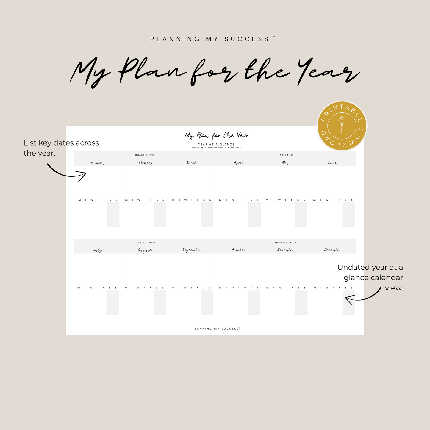 My Plan for the Year™ – Your First Step to a Successful Year Ahead Undated