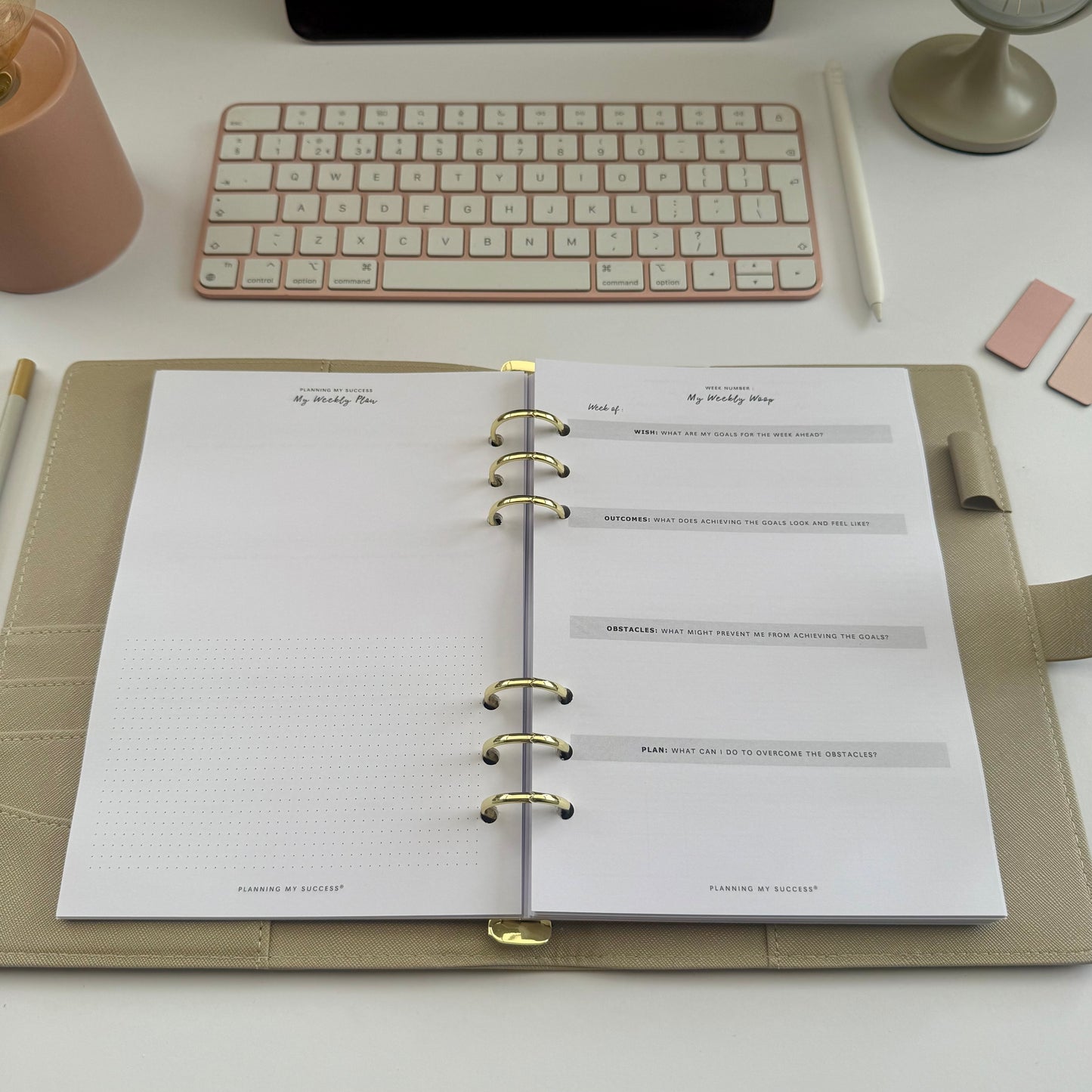 Planning my Success in the Year Ahead - A5 Undated Inserts Pack (Day on One Page)